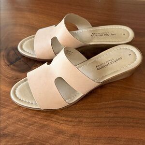 Sophia Milano Nude Slide Sandals size 8